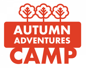 Graphic in orange that says "Autumn Adventures Camp"