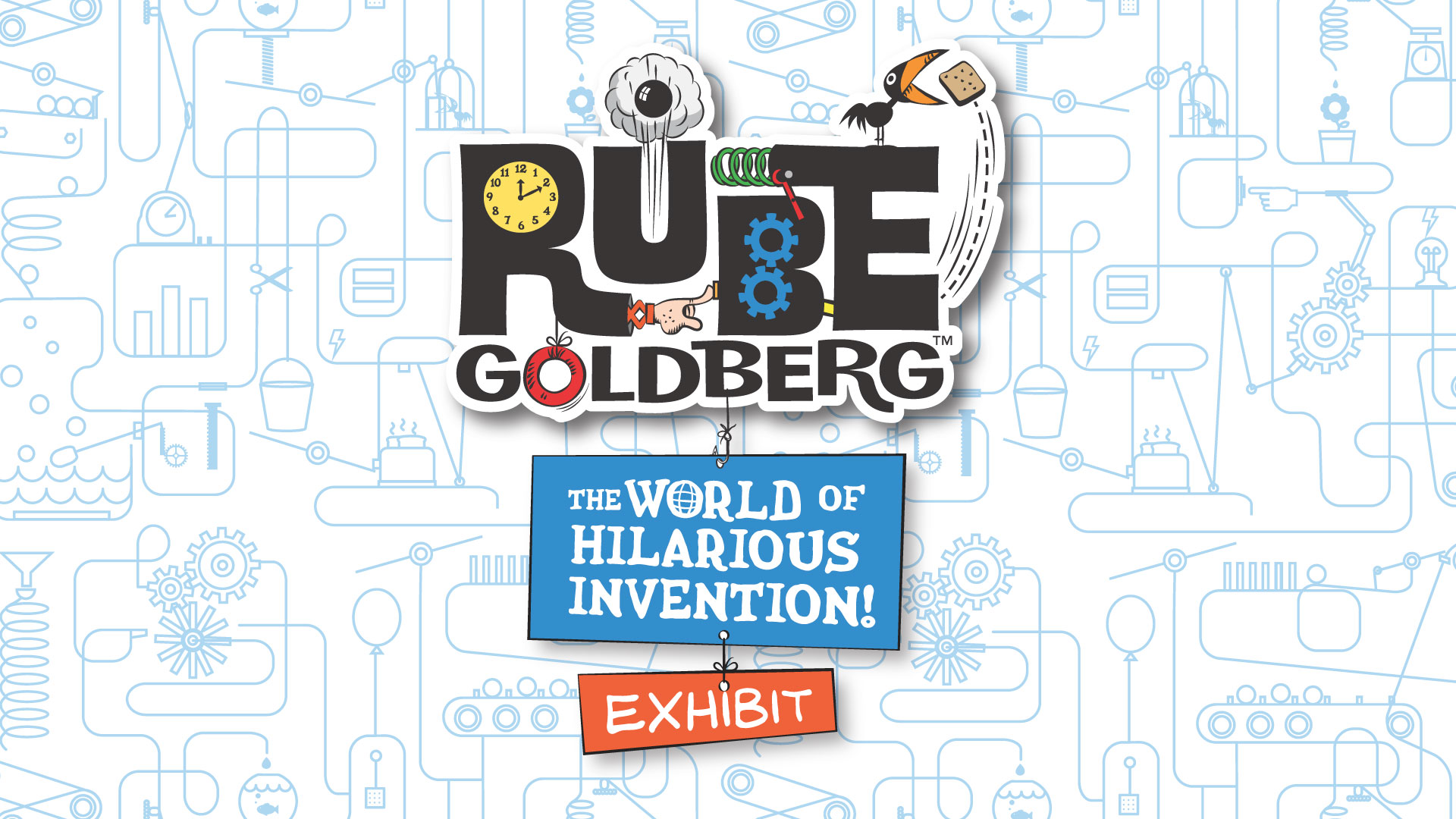 Logo for Rube Goldberg: The World of Hilarious Invention! Exhibit